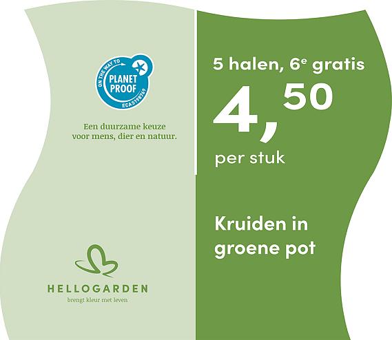 prijsmolen 2025 Nederlands - groene pot 4,50 per stuk - 5 halen, 6e gratis