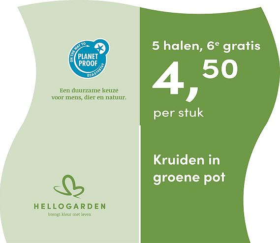 prijsmolen 2025 Nederlands - groene pot 4,50 per stuk - 5 halen, 6e gratis