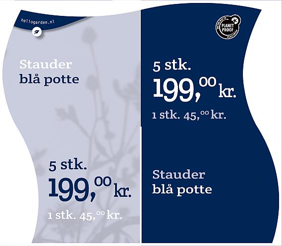 prijsmolen 2022 Deens Stauder blå potte 1 stk. 45,00kr. - 5 stk. 199,00k